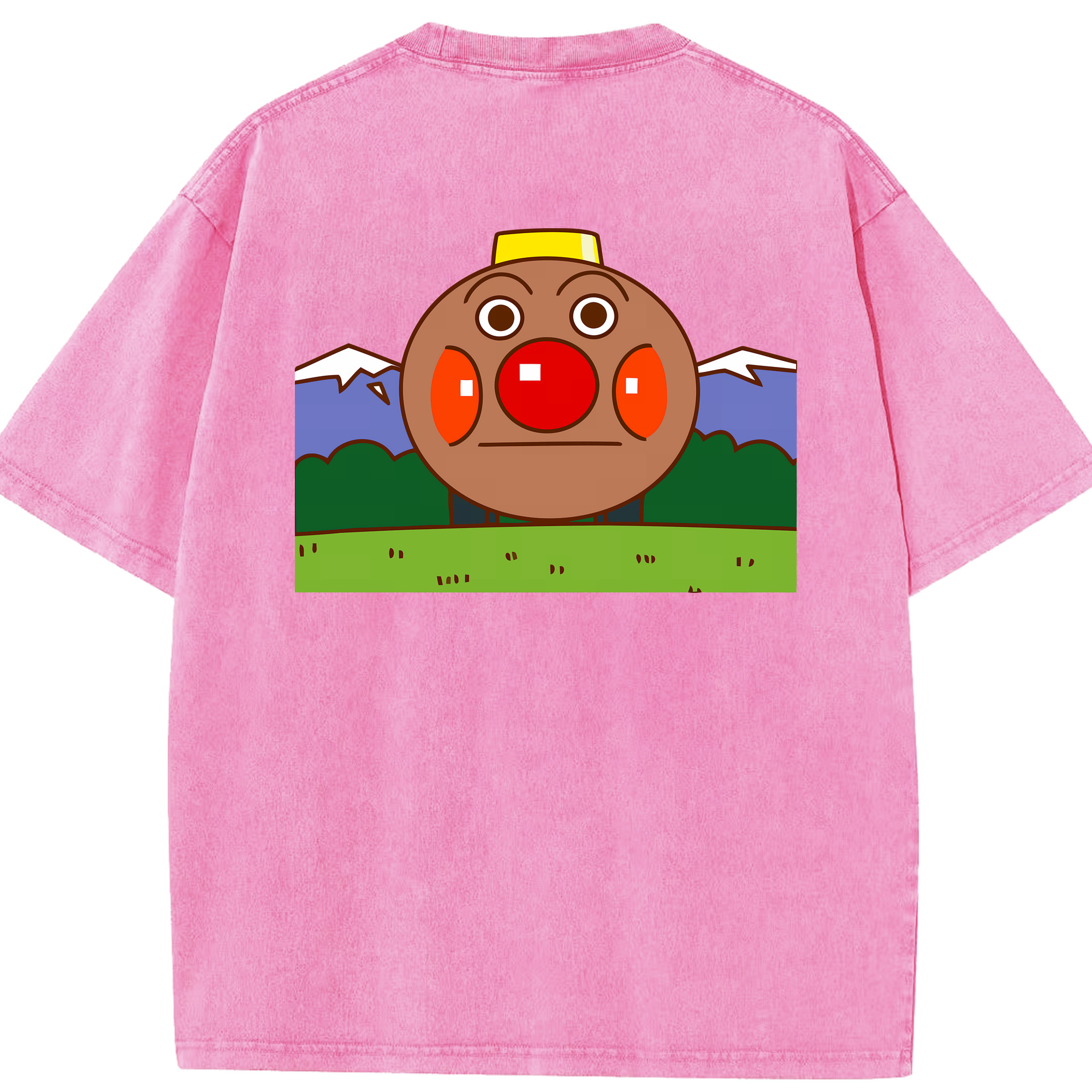 （画像用） アンパンマン Anpanman 綿100% ヴィンテージ風 半袖Tシャツ（背面プリント）